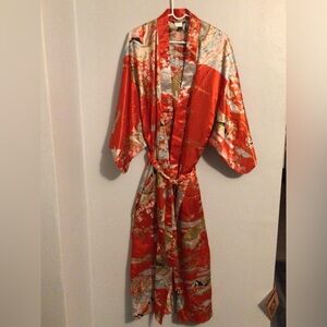 Ichiban Vintage Red Japanese Kimono. One size Adult.